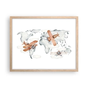 Plagát v ráme zo svetlého duba - V priekopníckom duchu - 50x40 cm