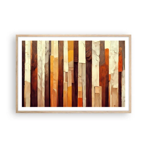 Plagát v ráme zo svetlého duba - Hymna lesných stromov - 91x61 cm