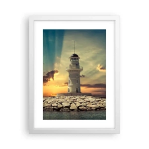 Plagát v bielom ráme - Svetlo - Dobro - Krása - 30x40 cm