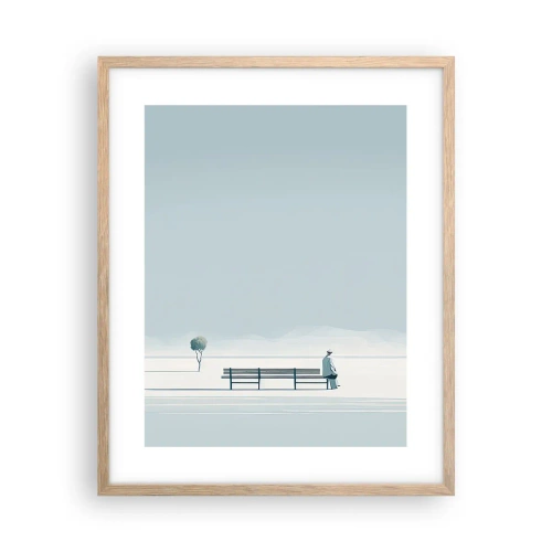 Plagát v ráme zo svetlého duba - Áno, čakám. - 40x50 cm