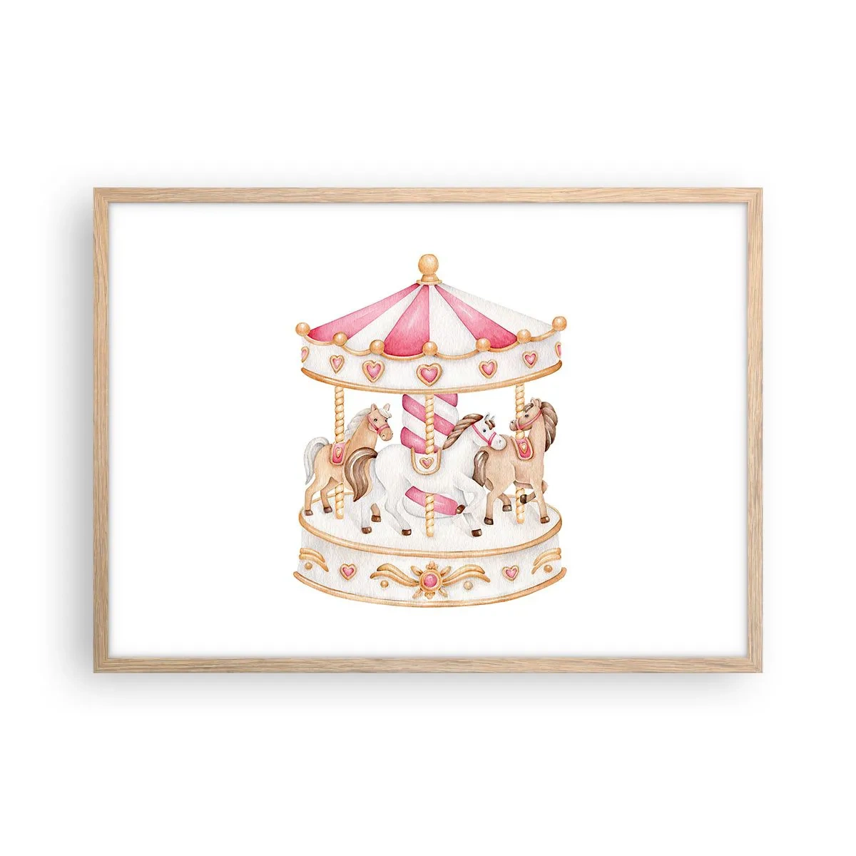 Plagát v ráme zo svetlého duba - Sladký svet detstva - 70x50 cm