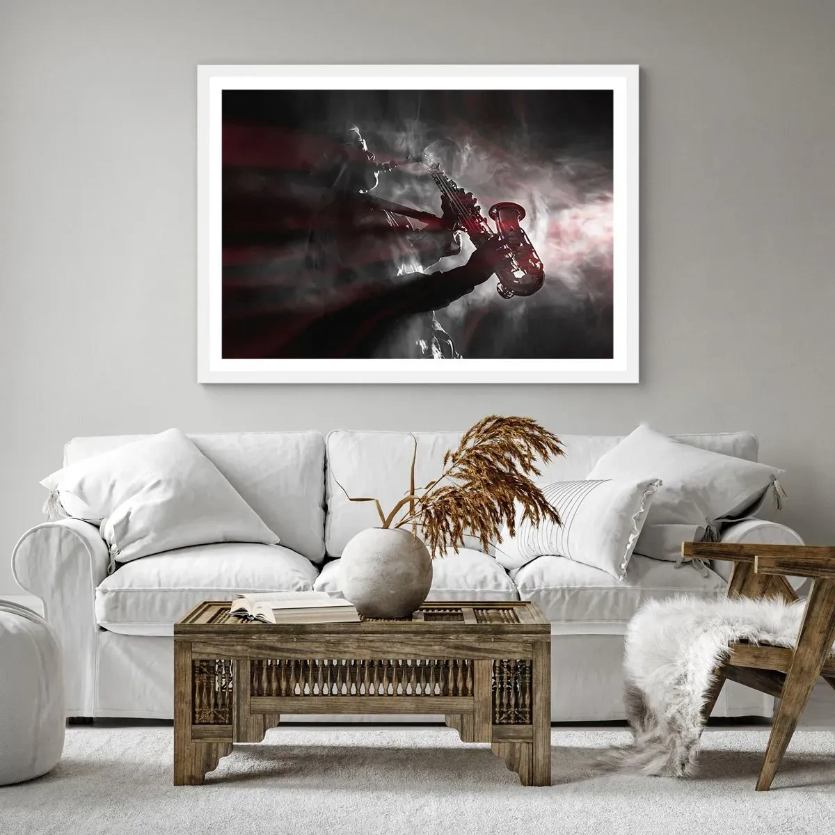Plagát v bielom ráme - V oparoch jazzu - 100x70 cm