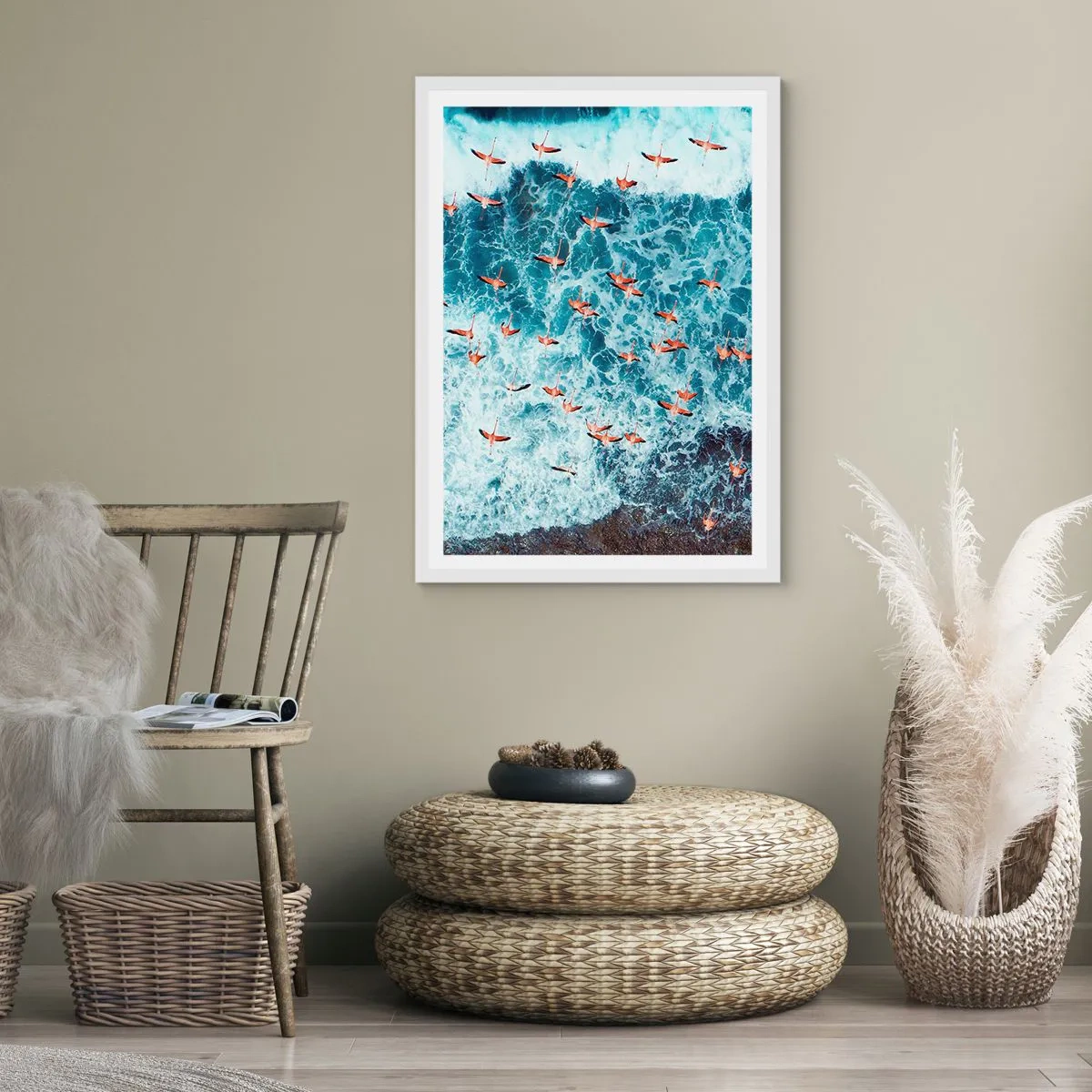 Plagát v bielom ráme - Prímorský sprievod - 61x91 cm