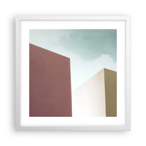 Plagát v bielom ráme - Geometria slnečného leta - 40x40 cm