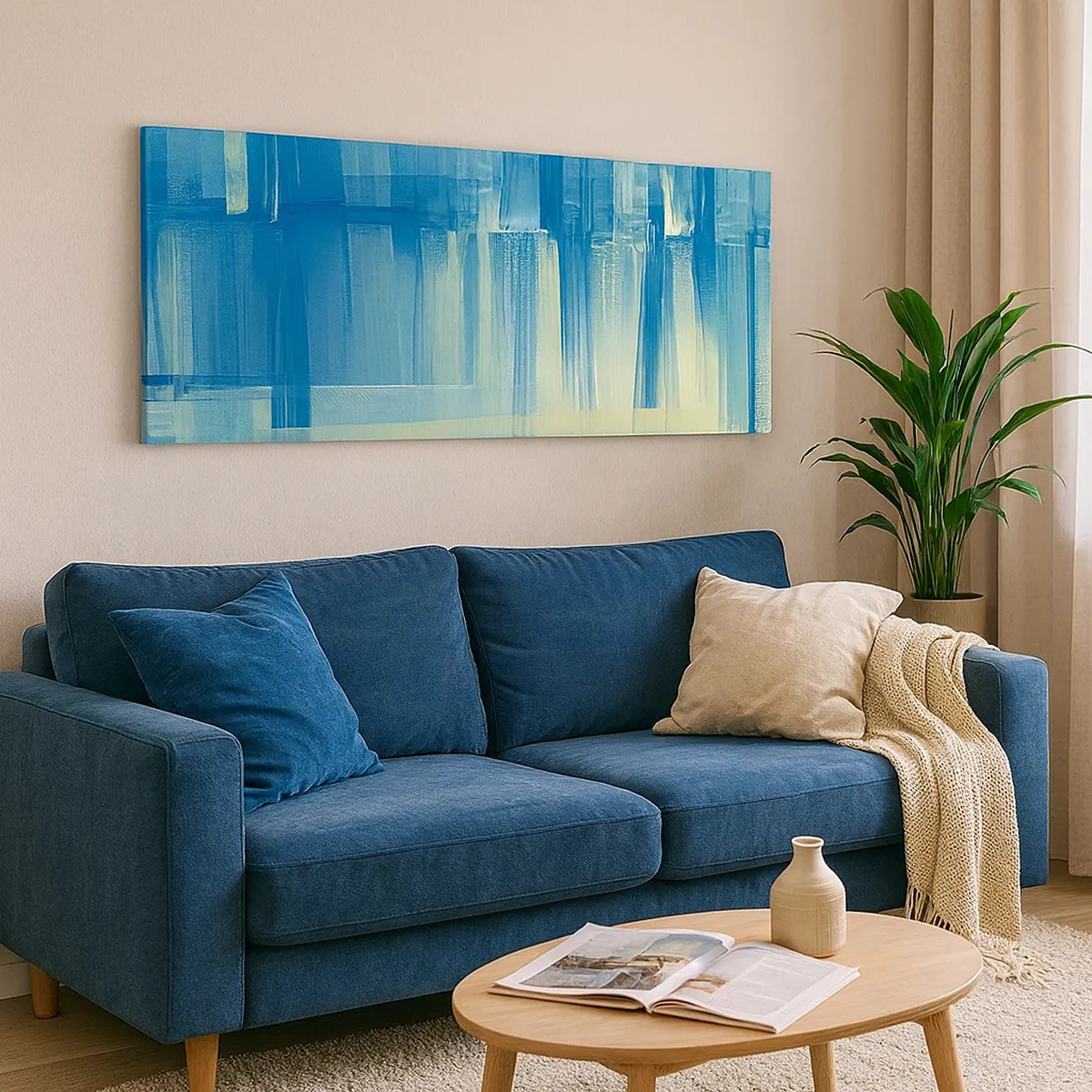 Obraz na plátne - Kompozícia v tyrkyse - 30x30 cm