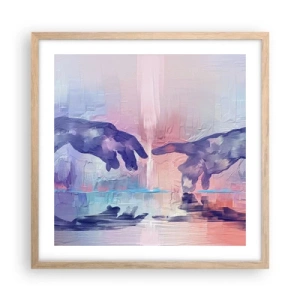 Plagát v ráme zo svetlého duba - Božská iskra života - 50x50 cm