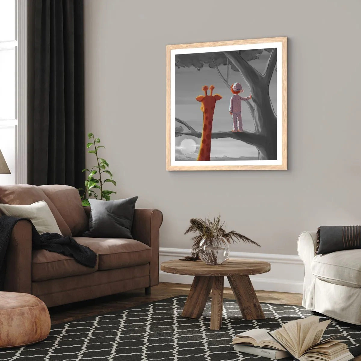Plagát v ráme zo svetlého duba - To sa naozaj deje - 60x60 cm