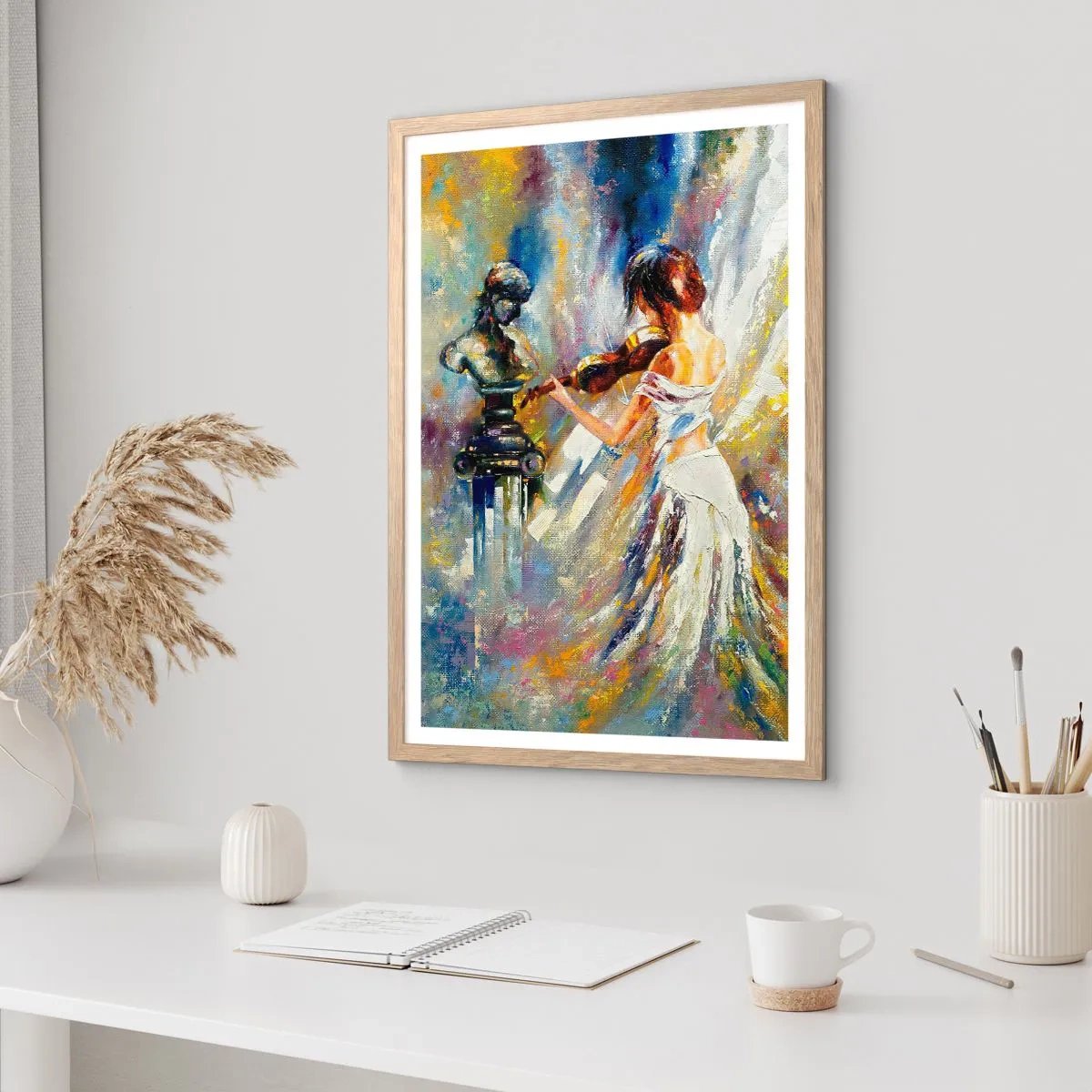 Plagát v ráme zo svetlého duba - Oživenie citom - 61x91 cm