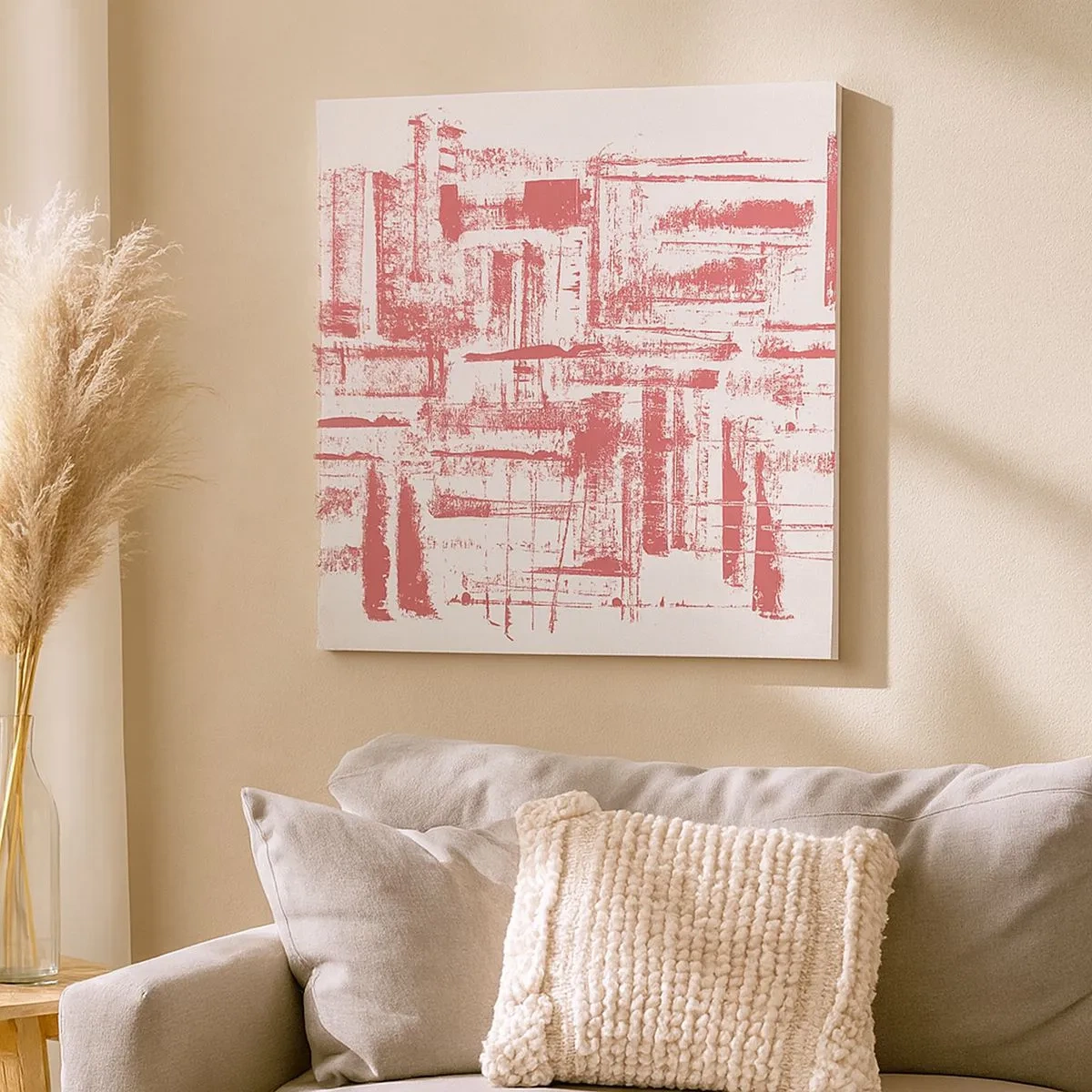 Obraz na plátne - Červené mesto - 30x30 cm
