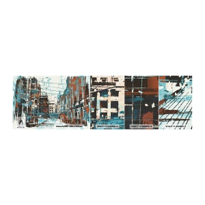 Vzorka samolepiacej fototapety Deluxe Sticker - Zdolaný mestský chodník - Mesto, Architektúra, Kus - 100x30 cm