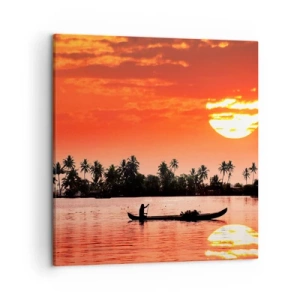 Obraz na plátne - Pokoj trópov pri západe - 50x50 cm