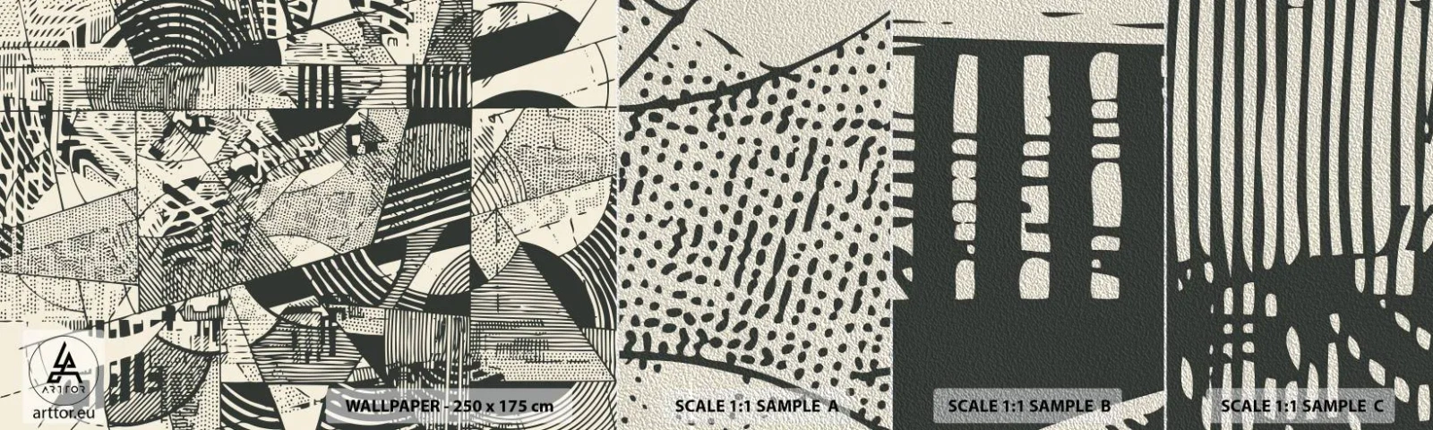 Vzorka fototapety Premium Sand - Dynamika súčasnosti - Abstrakcia, Vintage, Grafika - 100x30 cm