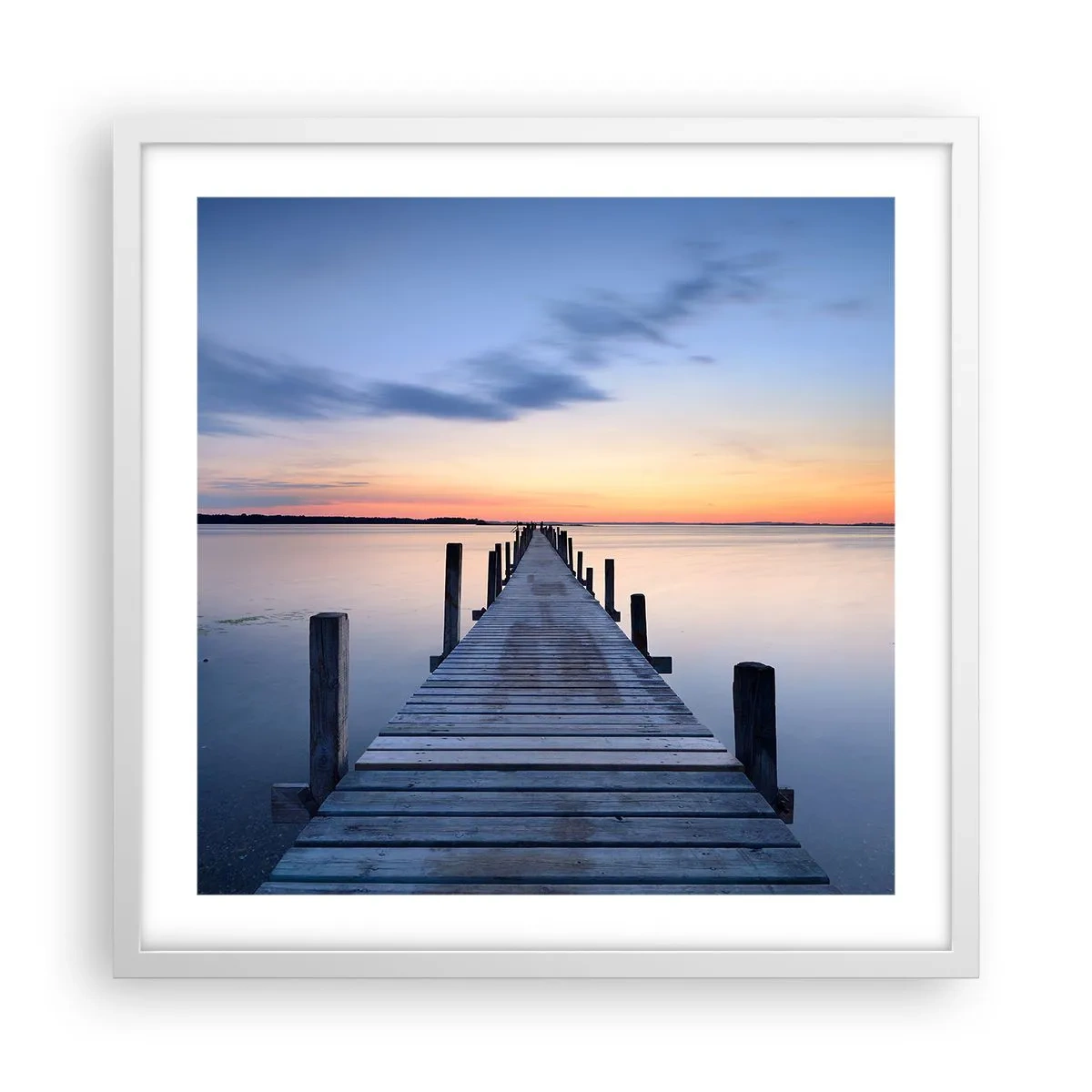 Plagát v bielom ráme - Pokoj príjemného súmraku - 50x50 cm