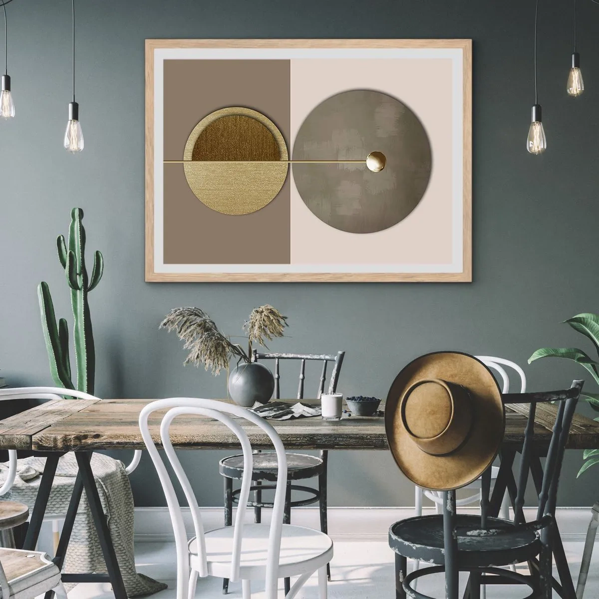 Plagát v ráme zo svetlého duba - Dokonalá rovnováha - 50x40 cm