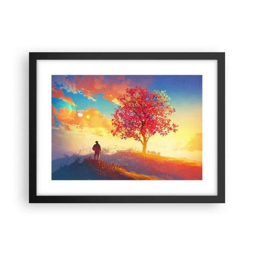 Plagát v čiernom ráme - Pútnik pri cieli - 40x30 cm