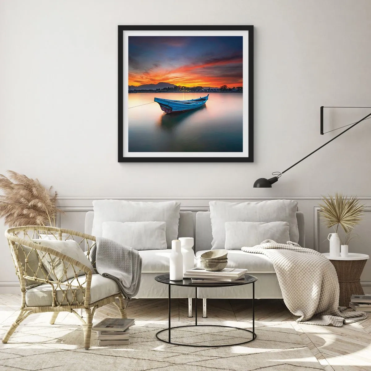 Plagát v čiernom ráme - Blíži sa dobrá noc - 60x60 cm