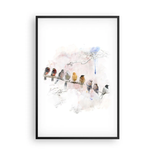 Plagát v čiernom ráme - Okrídlené stretnutie - 61x91 cm