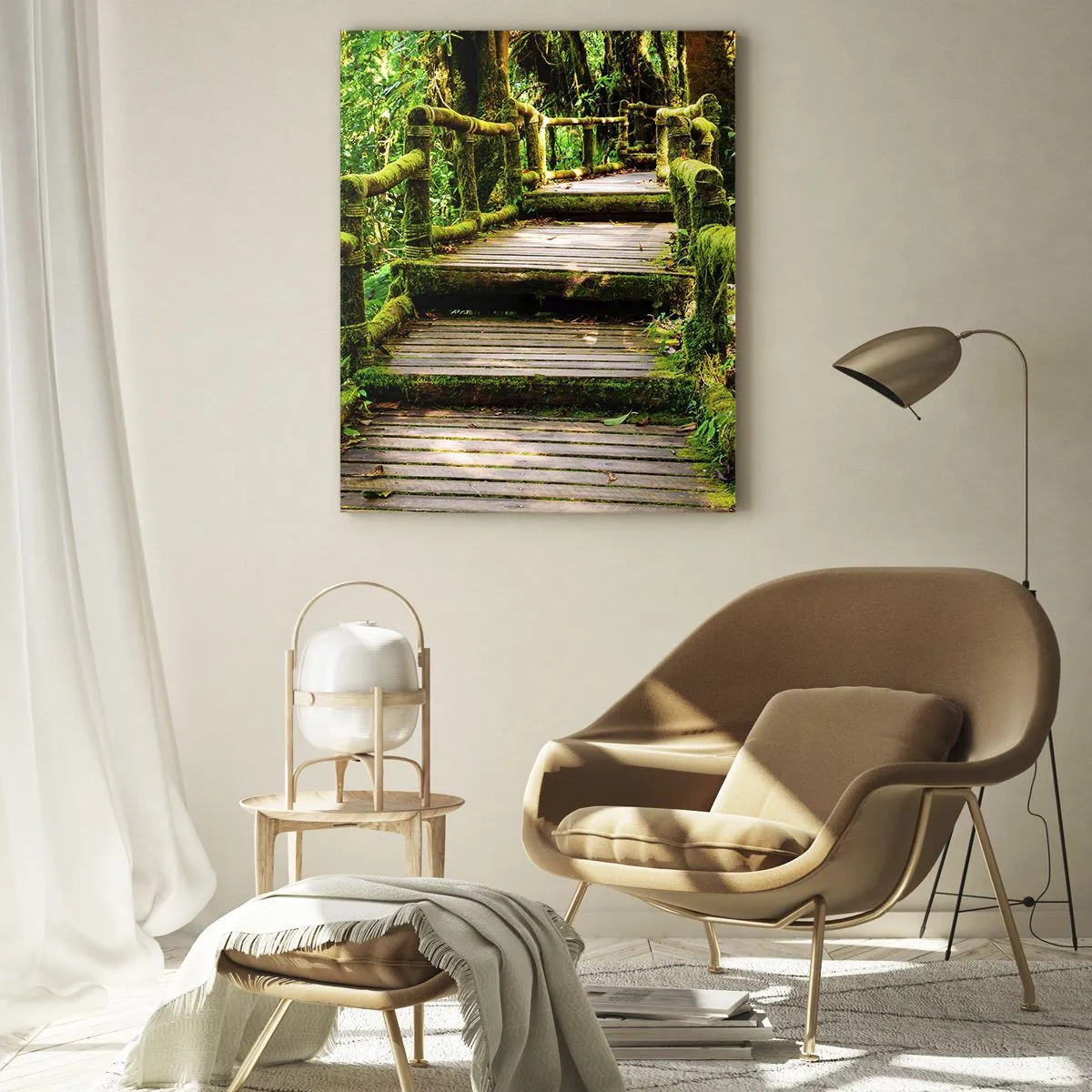 Obraz na skle - Chodbou zelene - 50x70 cm