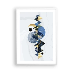 Plagát v bielom ráme - Geometrická krajina - 50x70 cm