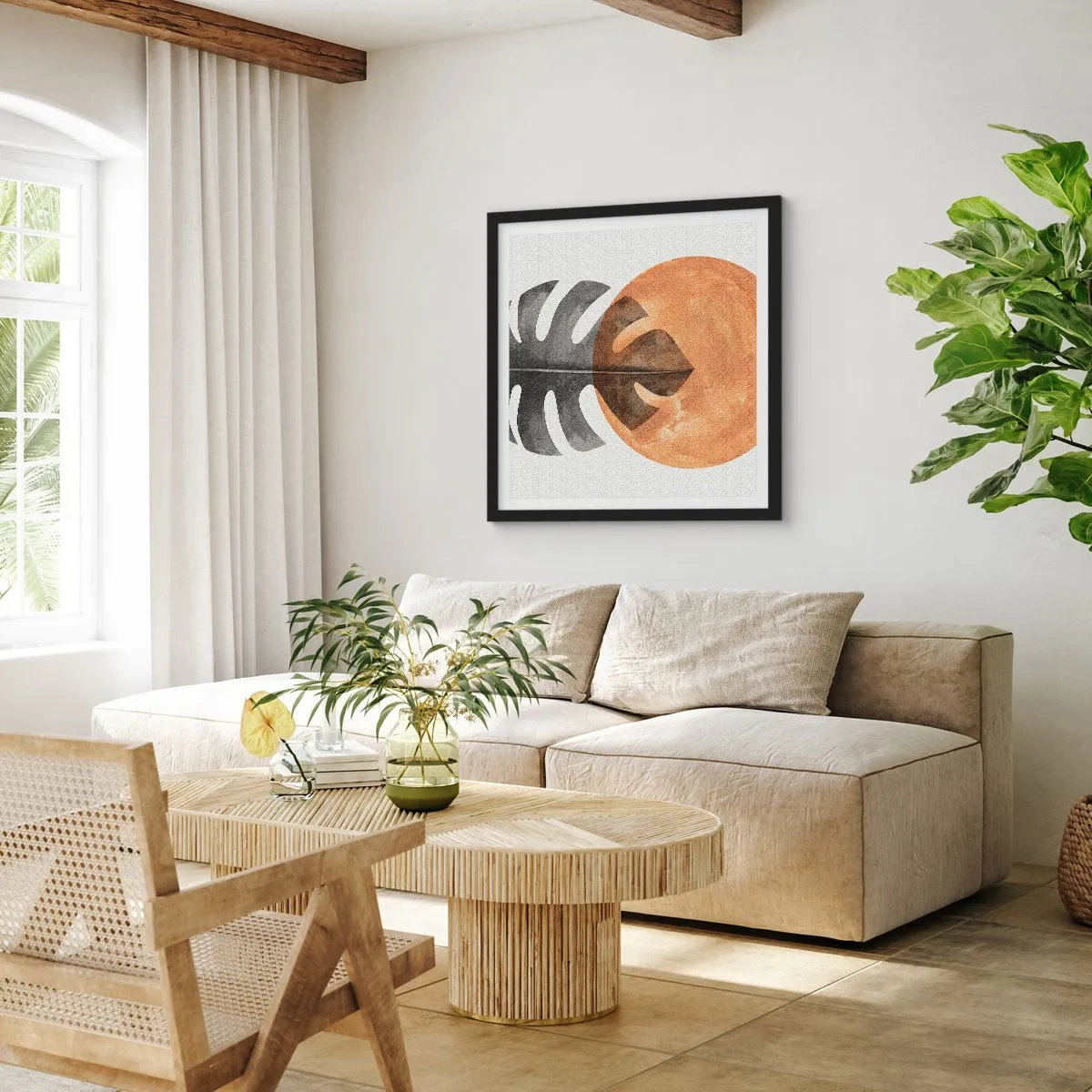 Plagát v čiernom ráme - Vždy slnko - 50x50 cm