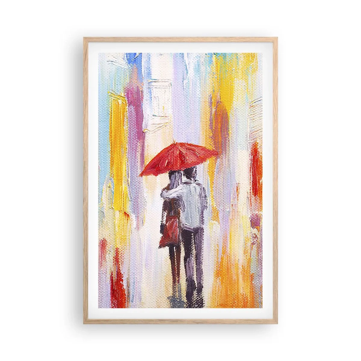 Plagát v ráme zo svetlého duba - Nech prší ďalej - 61x91 cm