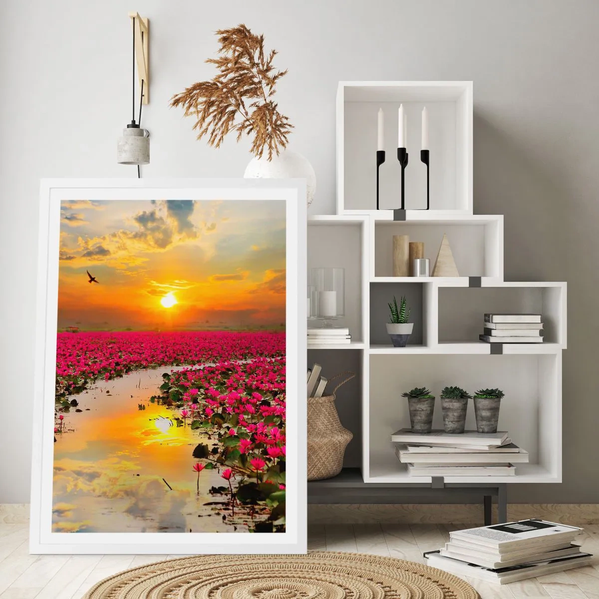 Plagát v bielom ráme - Tajomný život jazera - 61x91 cm