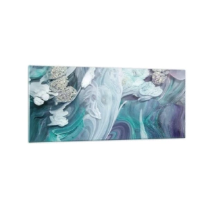 Obraz na skle - Prúdy modrej - 120x50 cm