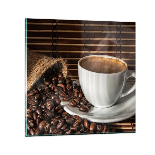 Obraz na skle - Čiernosť uhlia, priezračnosť jantáru - 50x50 cm