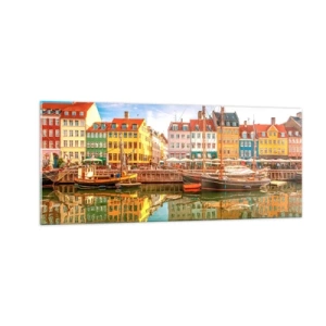 Obraz na skle - Pri vode hladkej ako zrkadlo - 100x40 cm