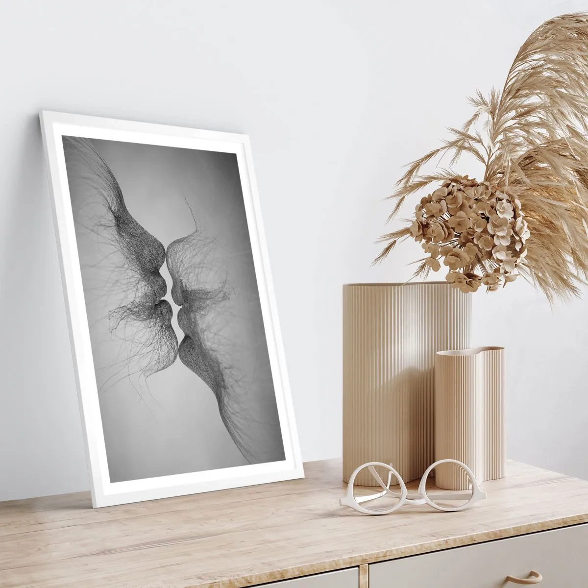 Plagát v bielom ráme - Bozk vetra - 70x100 cm