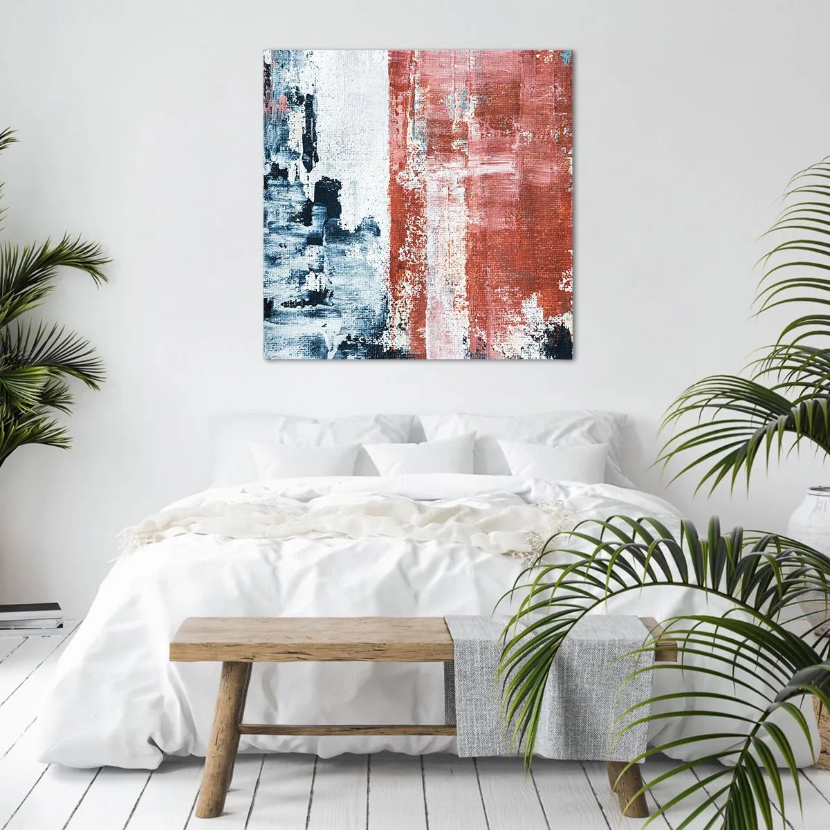 Obraz na plátne - Abstraktné pol na pol - 40x40 cm