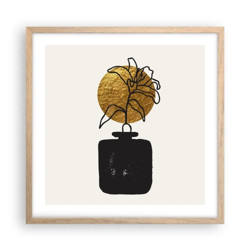 Plagát v ráme zo svetlého duba - Krása, ktorá má cenu zlata - 50x50 cm