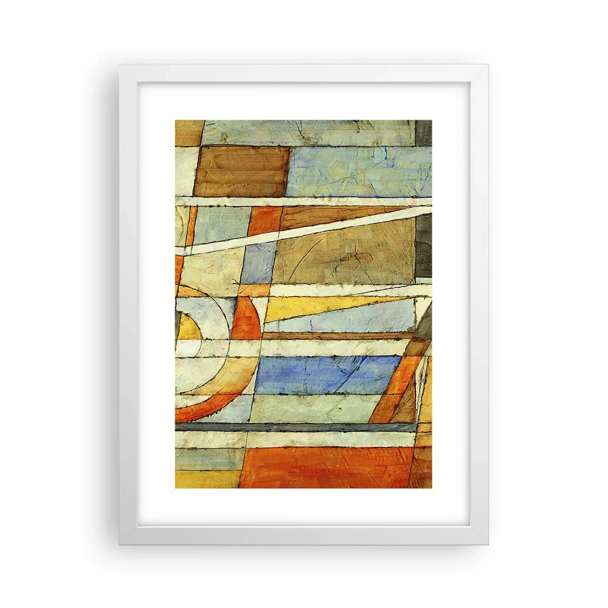 Plagát v bielom ráme - Kubizmus na stavbe - 30x40 cm