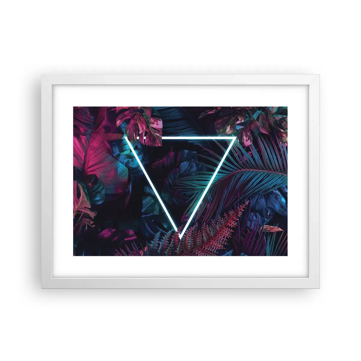 Plagát v bielom ráme - Záhrada v disco štýle - 40x30 cm