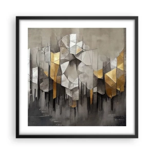 Plagát v čiernom ráme - Kompozícia z ľadu a svetla - 50x50 cm
