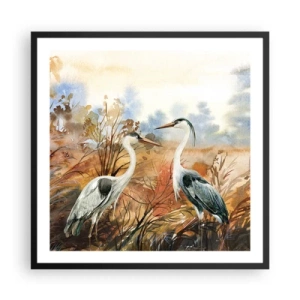 Plagát v čiernom ráme - Kam na jeseň? - 60x60 cm