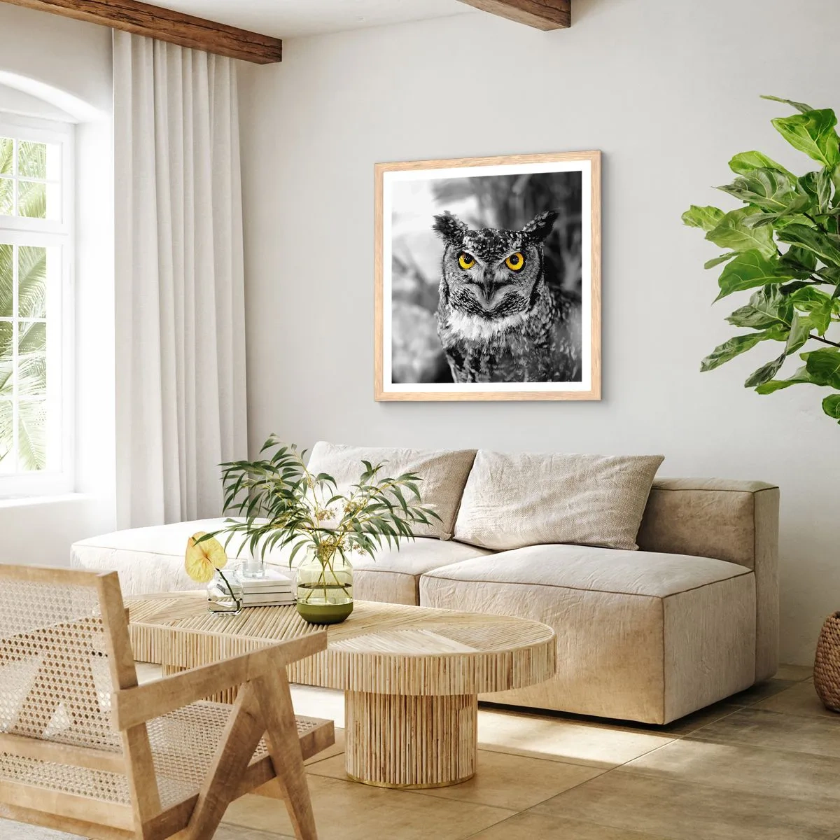 Plagát v ráme zo svetlého duba - Nič sa neschová - 30x30 cm