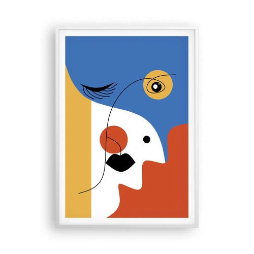 Plagát v bielom ráme - Zdeformovaný portrét - 70x100 cm