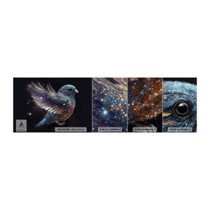 Vzorka fototapety Premium Sand - Diamantový vrabec - Vták, Mágia, Kozmos - 100x30 cm