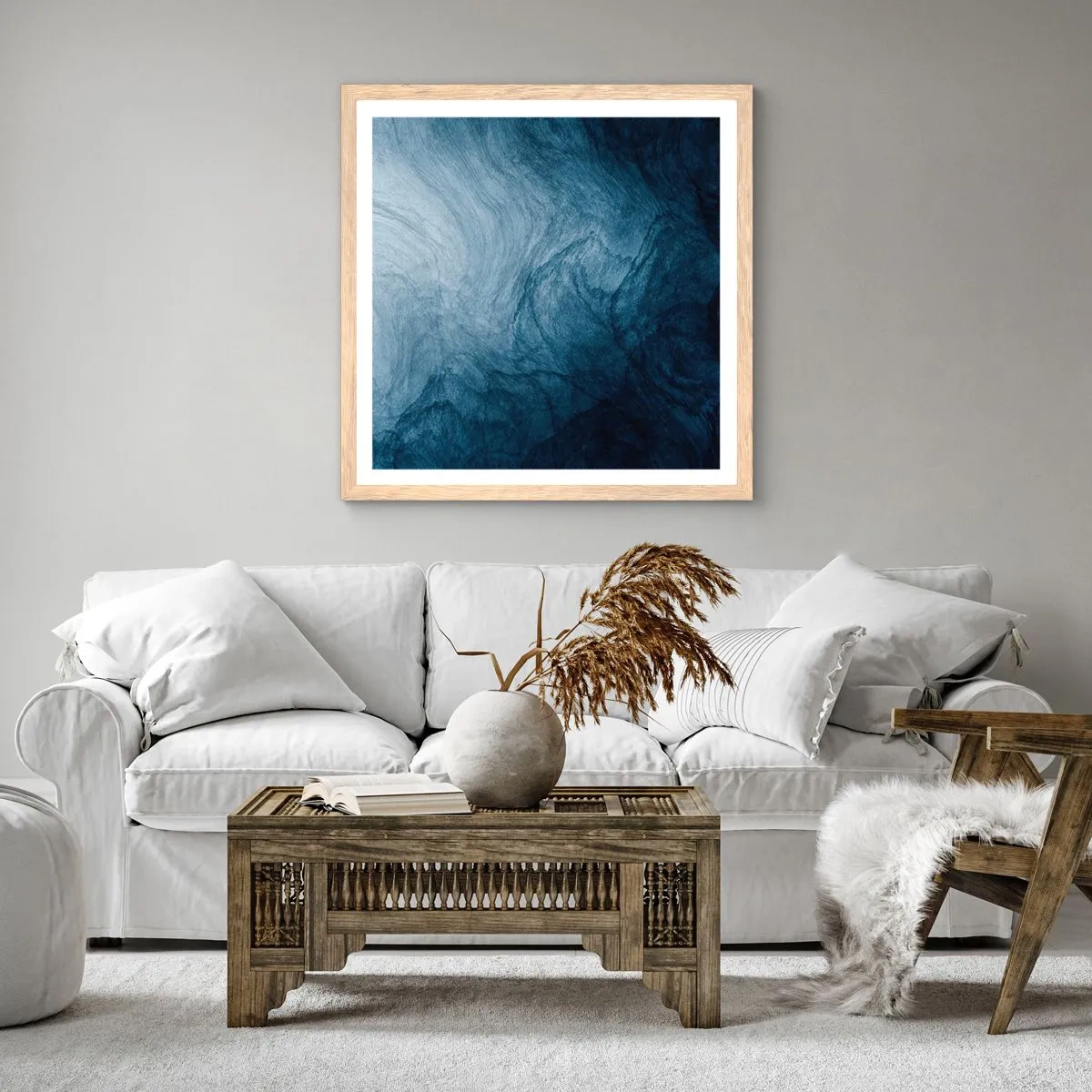 Plagát v ráme zo svetlého duba - Siahnuť do hlbín - 50x50 cm