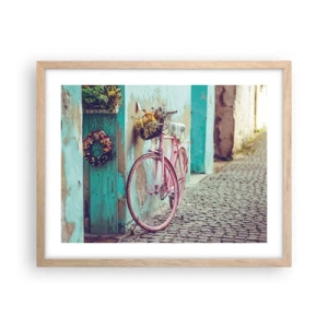 Plagát v ráme zo svetlého duba - Hneď sa vrátim - 50x40 cm