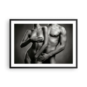 Plagát v čiernom ráme - Adam a Eva - 70x50 cm