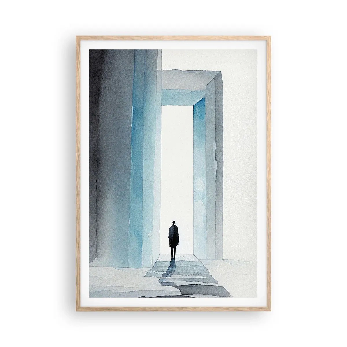 Plagát v ráme zo svetlého duba - Ži bez obmedzenia - 70x100 cm