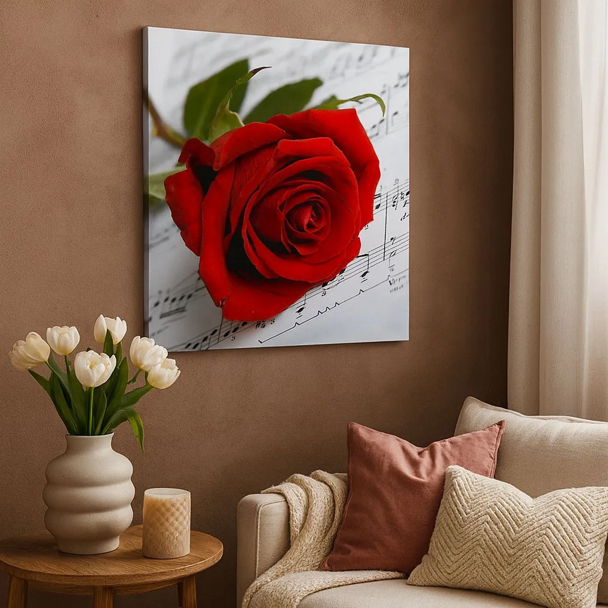 Obraz na plátne - Hudba pocitu v šarlátovej - 30x30 cm