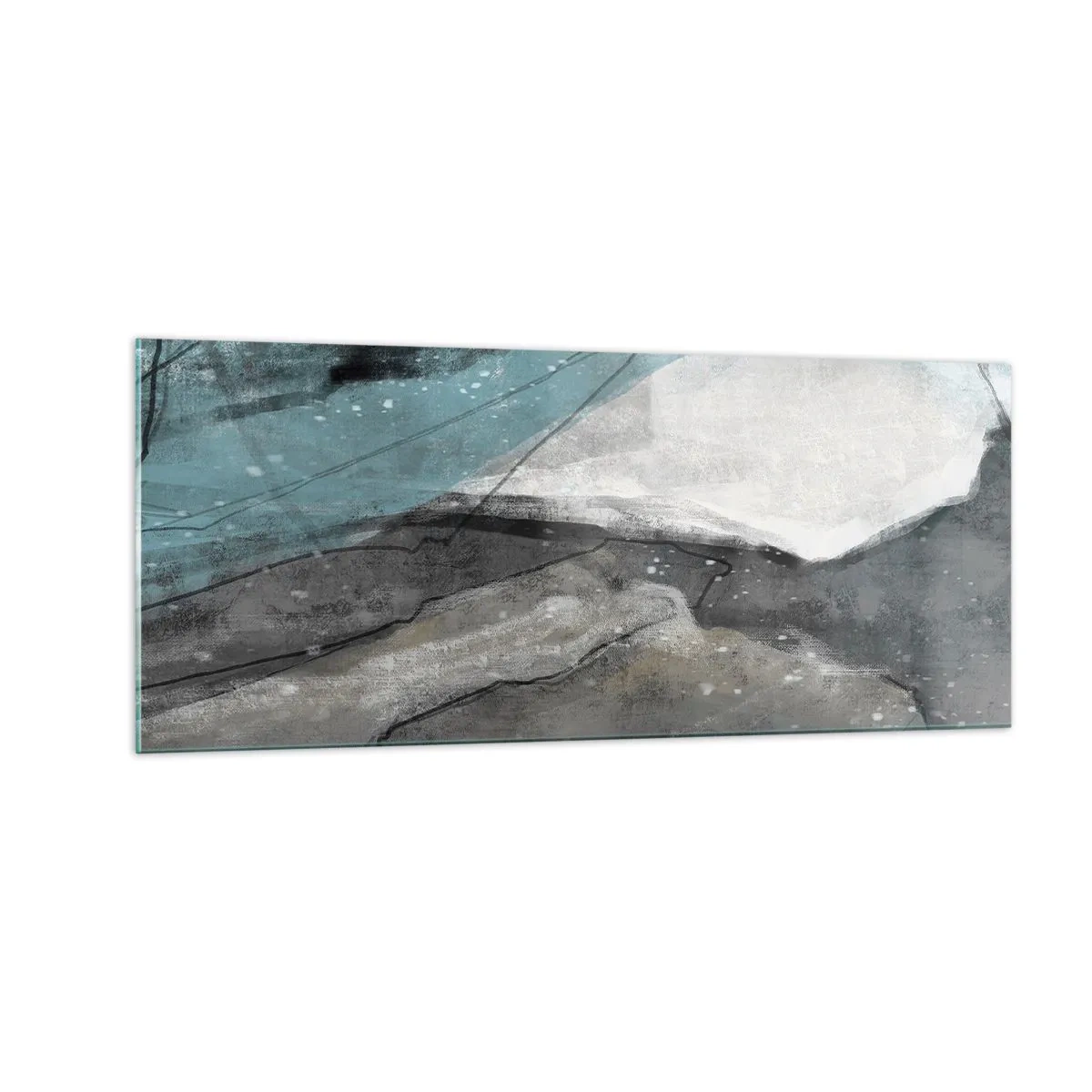 Obraz na skle - Abstrakcie: skaly a ľad - 100x40 cm
