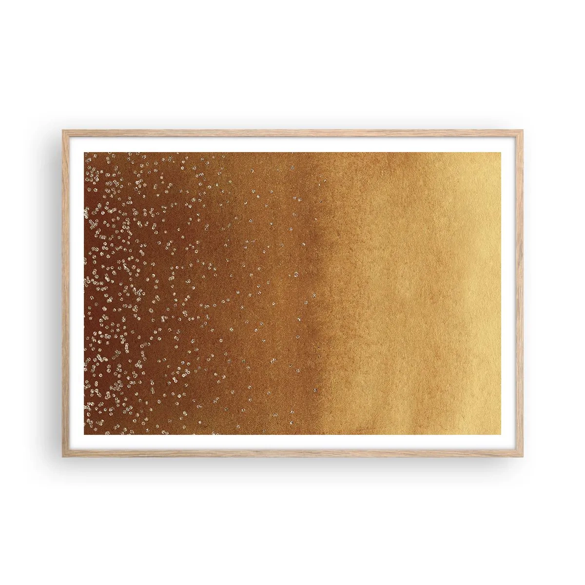 Plagát v ráme zo svetlého duba - Zrodenie svetla - 100x70 cm