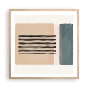 Plagát v ráme zo svetlého duba - Všetko v poriadku - 60x60 cm