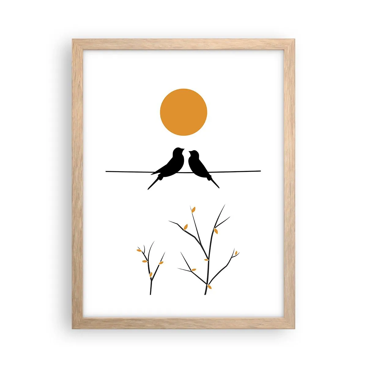 Plagát v ráme zo svetlého duba - Slávičí večer - 30x40 cm