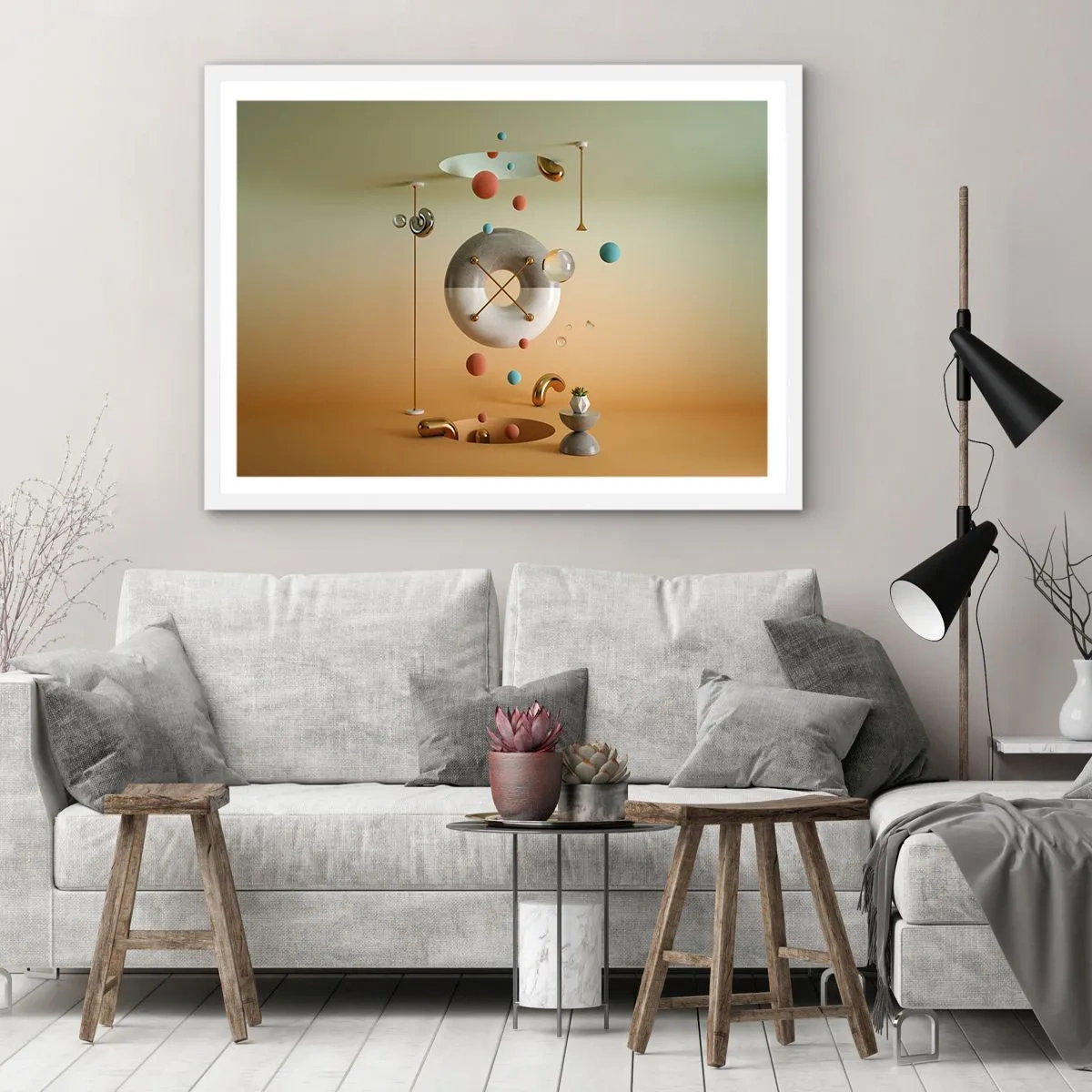 Plagát v bielom ráme - Všetko je možné - 91x61 cm