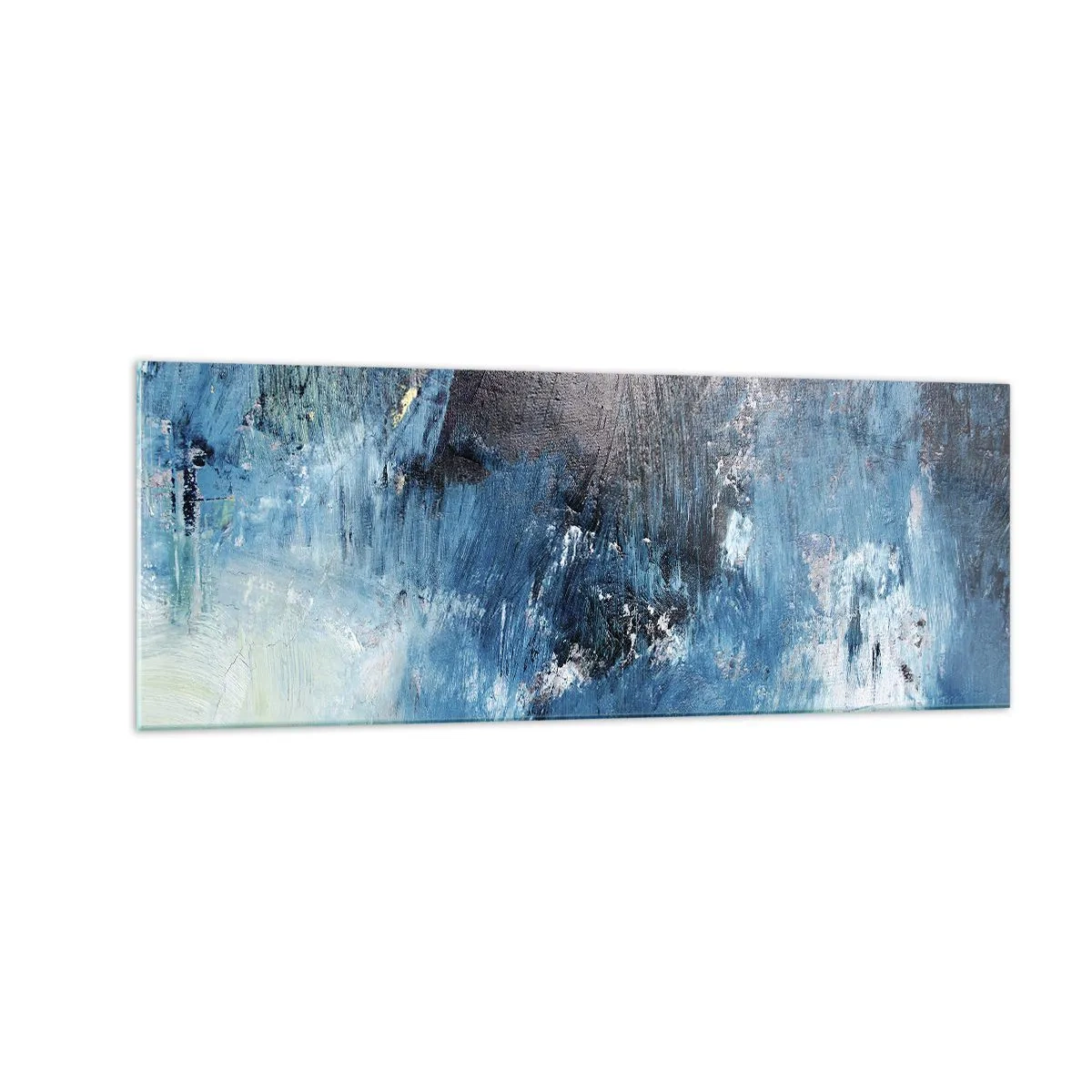 Obraz na skle - Rapsódia v modrom - 140x50 cm